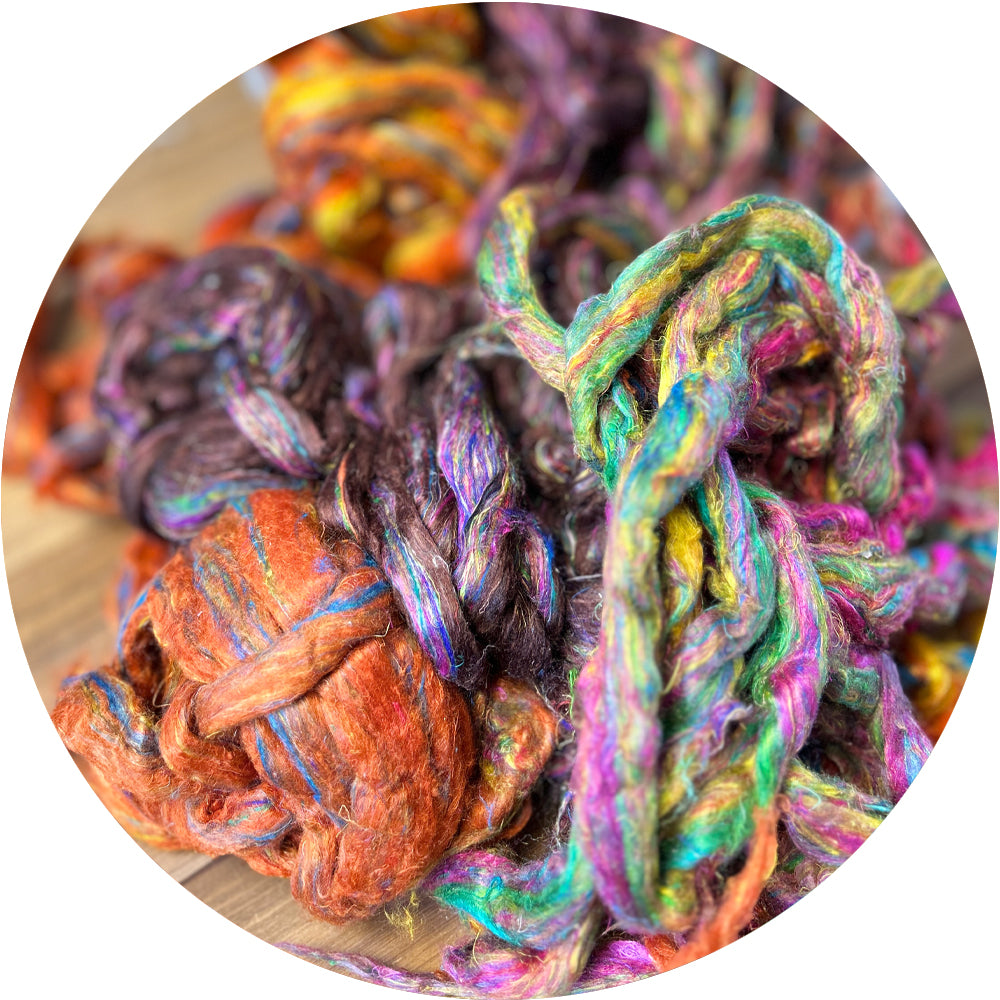 Recycled Sari Silk for spinning